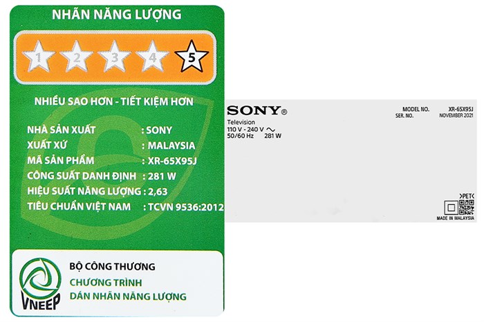 Android Tivi Sony 4K 65 inch XR-65X95J Màu Đen