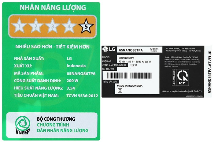 Smart Tivi NanoCell LG 4K 65 inch 65NANO86TPA Màu Đen