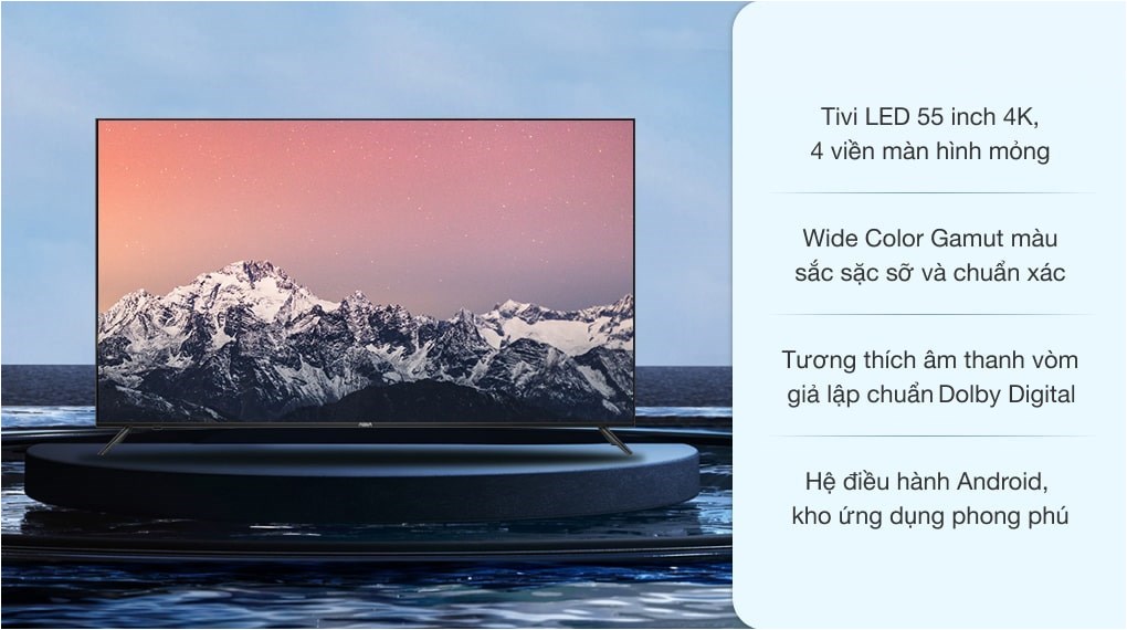 Android Tivi AQUA 4K 55 inch LE55AQT6600UG - giá tốt, có trả góp