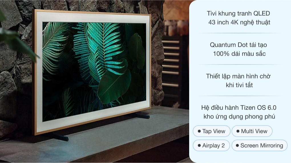 Smart Tivi Khung Tranh The Frame Qled Samsung 4K 43 Inch Qa43Ls03A - Giá  Tốt, Có Trả Góp