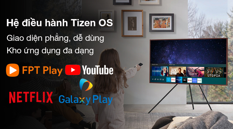 Smart Tivi Khung Tranh The Frame QLED Samsung 4K 75 inch QA75LS03A - Hệ điều hành TizenOS 6.0 tiện dụng