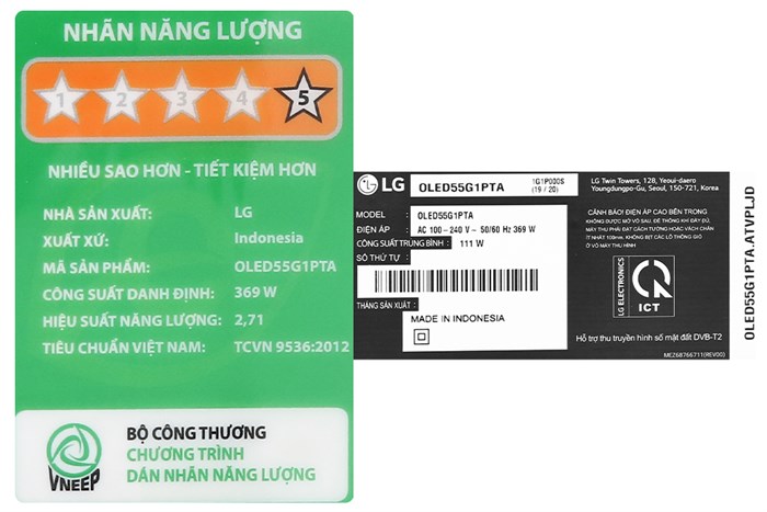 Smart Tivi OLED LG 4K 55 inch 55G1PTA Màu Đen