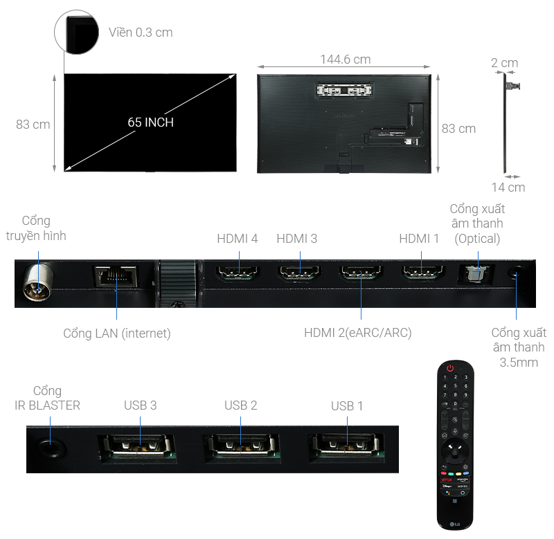 Smart Tivi OLED LG 4K 65 inch 65G1PTA - giá tốt, có trả góp