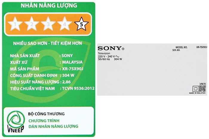 Android Tivi Sony 4K 75 inch XR-75X90J Màu Đen