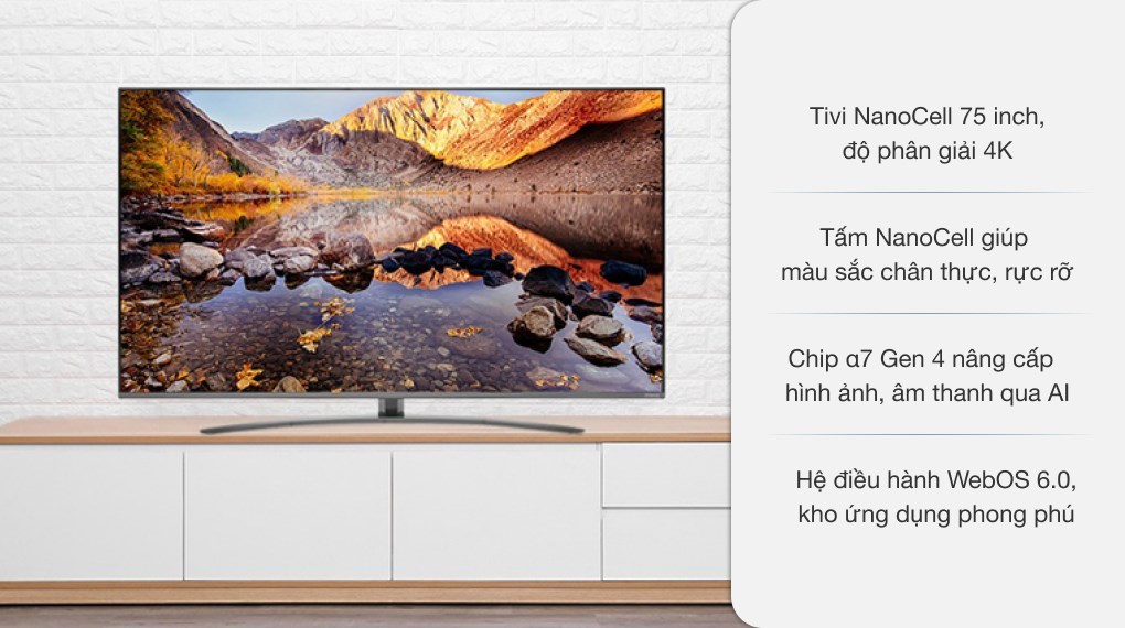 Smart Tivi NanoCell LG: Bạn đã sẵn sàng để trải nghiệm chất lượng hình ảnh đỉnh cao và công nghệ hiện đại nhất từ Smart Tivi NanoCell LG? Hãy tìm hiểu thêm về những tính năng đặc biệt của loại tivi này và cảm nhận sự khác biệt trong trải nghiệm xem phim và giải trí của bạn.