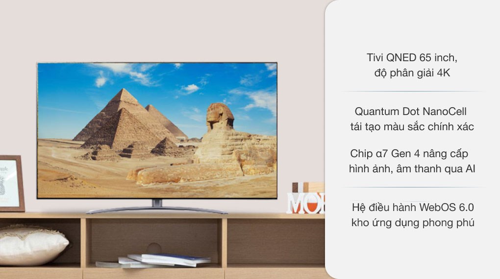 Smart Tivi QNED LG 4K sẽ cùng bạn tận hưởng những khoảnh khắc giải trí tuyệt vời. Ảnh liên quan là những tuyệt tác thị giác với độ phân giải ấn tượng, là điều không thể bỏ qua.