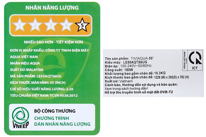 Android Tivi AQUA QLED 4K 55 inch LE55AQTS6UG Màu Đen