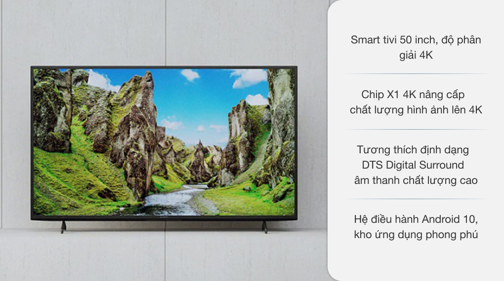 Android Tivi Sony 4K 50 inch KD-50X75A - giá tốt, có trả góp