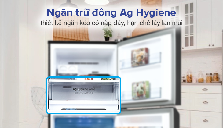 Thiết kế ngăn kéo có nắp đậy, hạn chế lây lan mùi