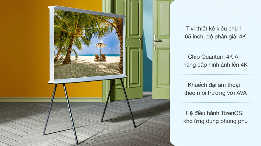 Smart Tivi Kiểu Chữ Có Chân The Serif QLED Samsung 4K 65 inch QA65LS01T