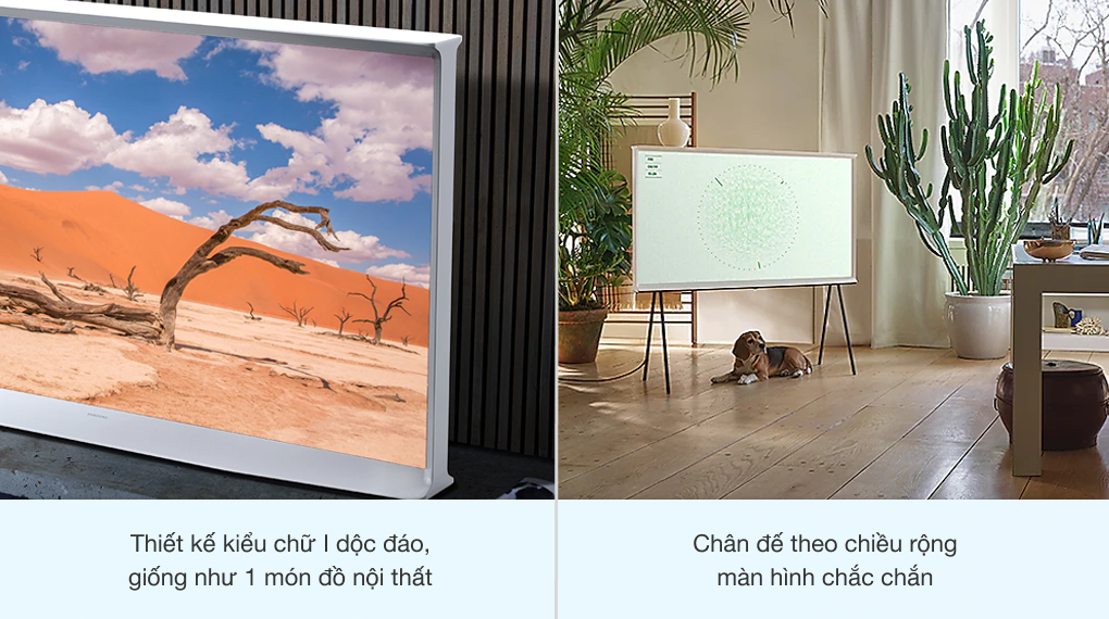 Smart Tivi Kiểu Chữ Có Chân The Serif QLED Samsung 4K 65 inch QA65LS01T