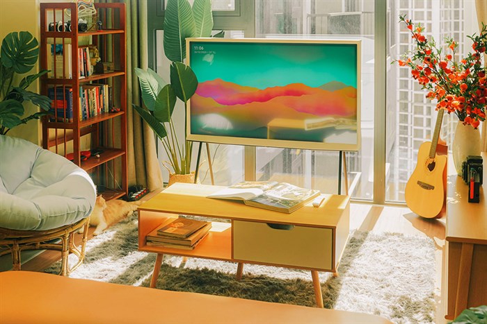 Smart Tivi Kiểu Chữ Có Chân The Serif QLED Samsung 4K 65 inch QA65LS01T