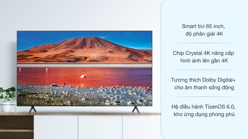 Smart Tivi Samsung 4K 65 inch UA65AU7700