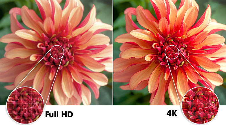 Smart Tivi Samsung 4K 75 inch UA75AU7700 - Khung hình sắc nét gấp 4 lần Full HD nhờ độ phân giải 4K