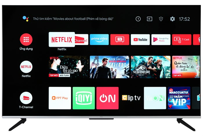 Google Tivi TCL 4K 50 inch 50P737 Màu Đen