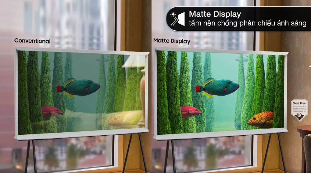 Smart Tivi Kiểu Chữ I Có Chân The Serif QLED Samsung 4K 55 inch QA55LS01BA