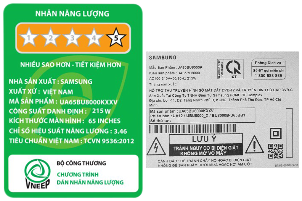 Smart Tivi Samsung 4K Crystal UHD 65 inch UA65BU8000 Màu Đen
