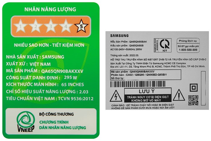 Smart Tivi Neo QLED Samsung AI 4K 65 inch QA65QN90B Màu Đen