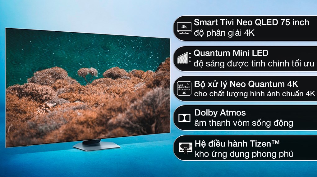 Bạn muốn trải nghiệm hình ảnh đẹp và sống động hơn? Hay bạn là người yêu thích công nghệ và muốn trải nghiệm những tiện ích mới nhất? Hãy đến và xem hình ảnh liên quan đến Smart Tivi Neo QLED 4K - một sự lựa chọn thông minh cho cho gia đình bạn.