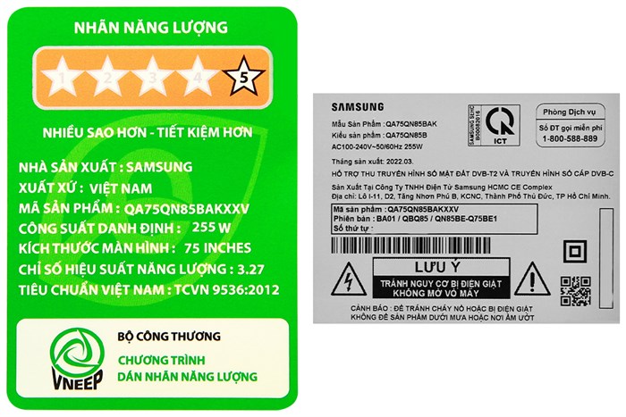 Smart Tivi Neo QLED Samsung AI 4K 75 inch QA75QN85B Màu Đen