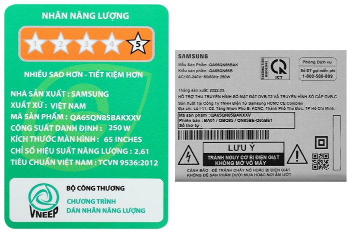 Smart Tivi Neo QLED 4K 65 inch Samsung QA65QN85B Màu Đen