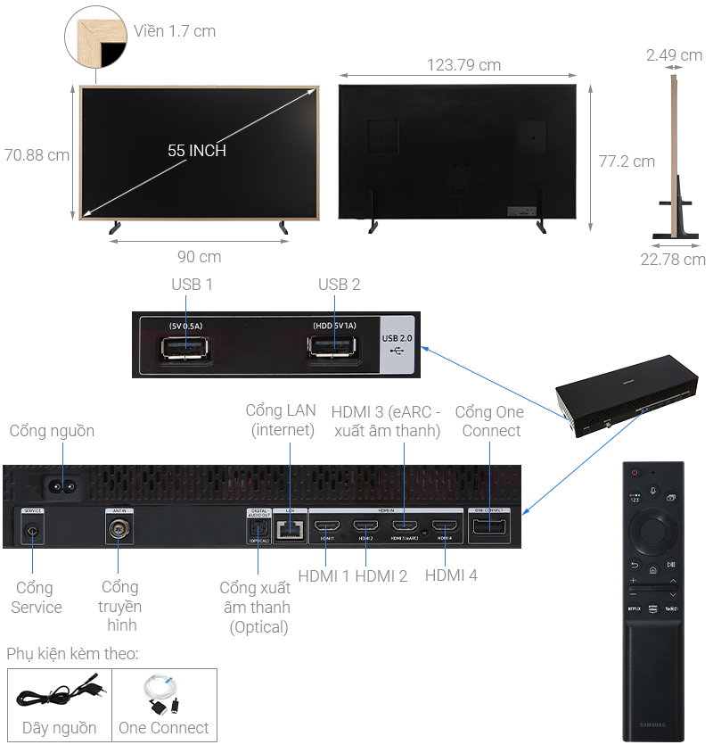 Smart Tivi Khung Tranh The Frame QLED Samsung 4K 55 inch QA55LS03B