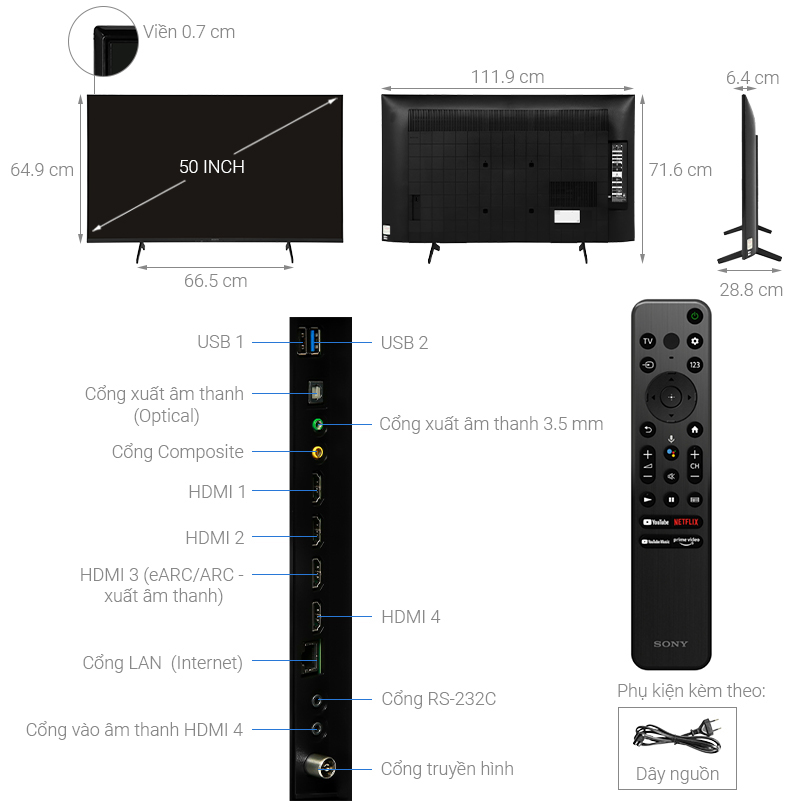 Google Tivi Sony 4K 50 inch KD-50X80K