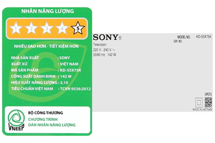 Google Tivi Sony 4K 55 inch KD-55X75K Màu Đen