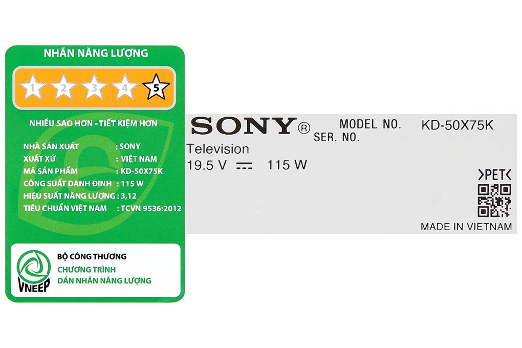 Google Tivi Sony 4K 50 inch KD-50X75K Màu Đen