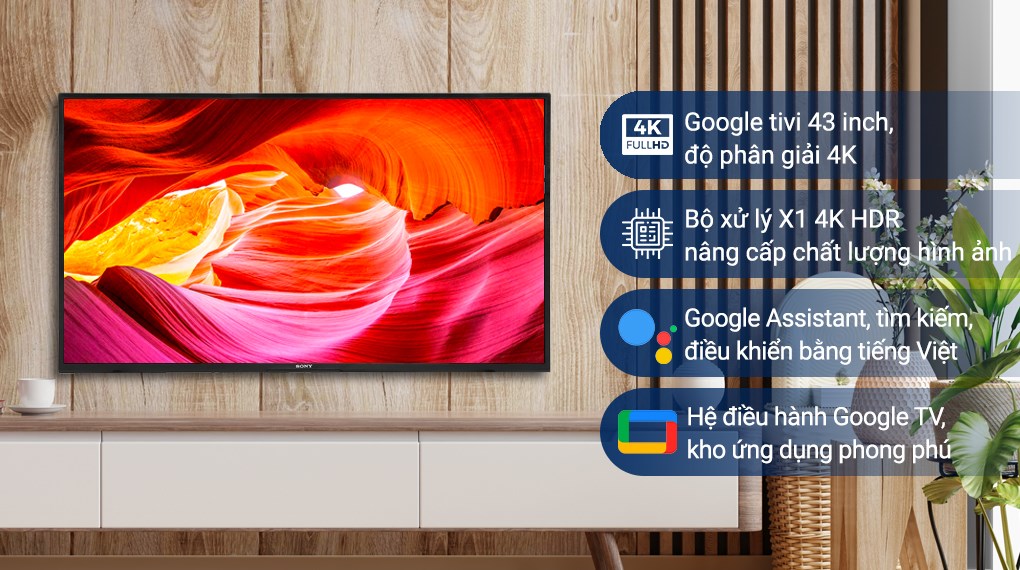 Hình ảnh Google Tivi Sony 4K 43 inch KD-43X75K