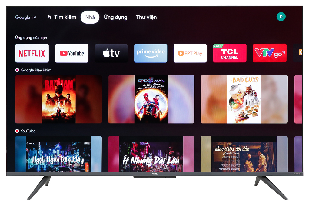 Google Tivi QLED TCL 4K 43 inch 43Q636 Màu Đen