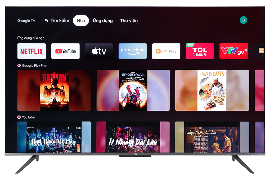 Google Tivi QLED TCL 4K 55 inch 55Q636 Màu Đen