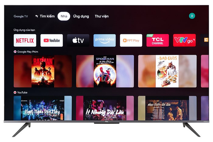 Google Tivi QLED TCL 4K 65 inch 65Q636 Màu Đen