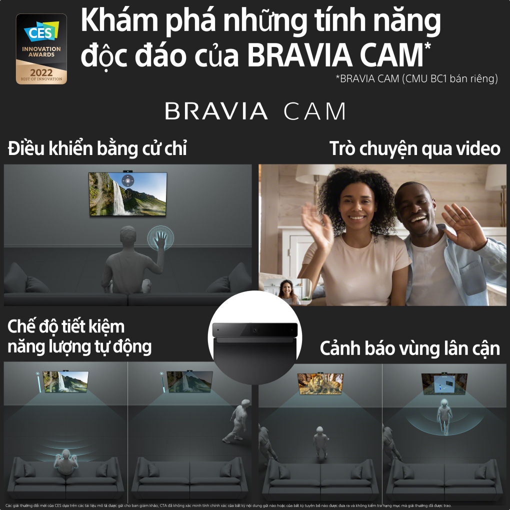 Google Tivi Sony 4K 75 inch KD-50X85K - Bravia CAM