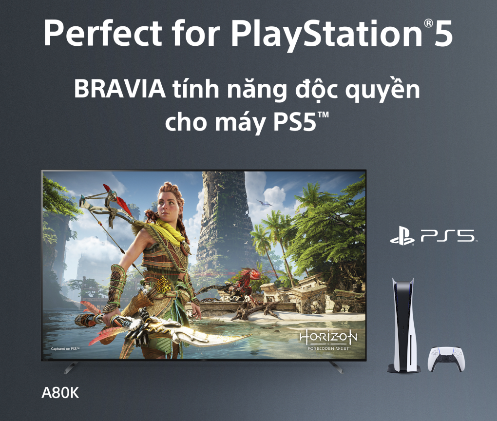 Google Tivi OLED Sony 4K 77 inch XR-77A80K - Bravia tính năng độc quyền cho máy PS5™