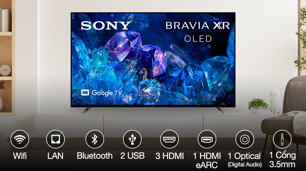 Google Tivi OLED Sony 4K 77 inch XR-77A80K