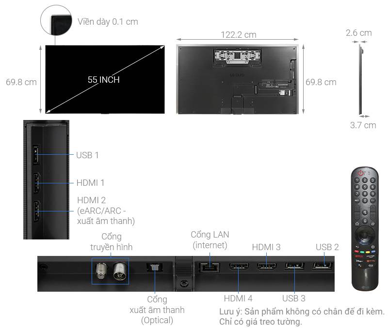 Smart Tivi OLED LG 4K 55 inch 55G2PSA