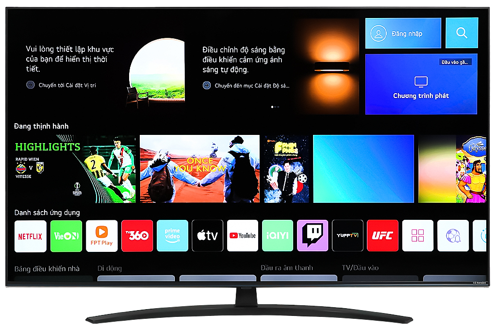 Smart Tivi NanoCell LG AI 4K 55 inch 55NANO76SQA Màu Đen