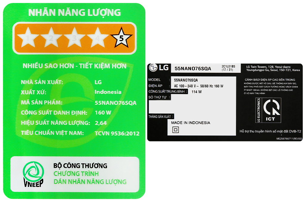 Smart Tivi NanoCell LG AI 4K 55 inch 55NANO76SQA Màu Đen