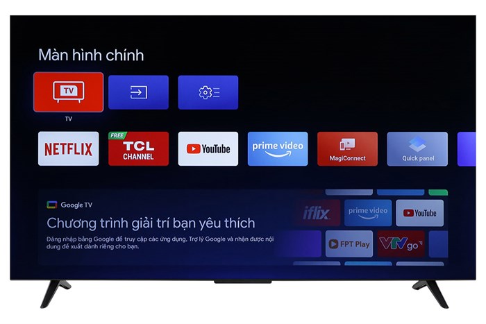 Google Tivi TCL 4K 50 inch 50P635 Màu Đen