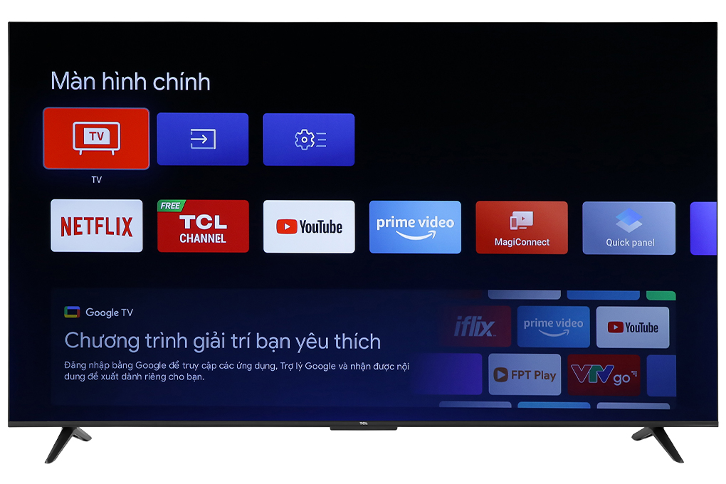Google Tivi TCL 4K 65 inch 65P635 Màu Đen