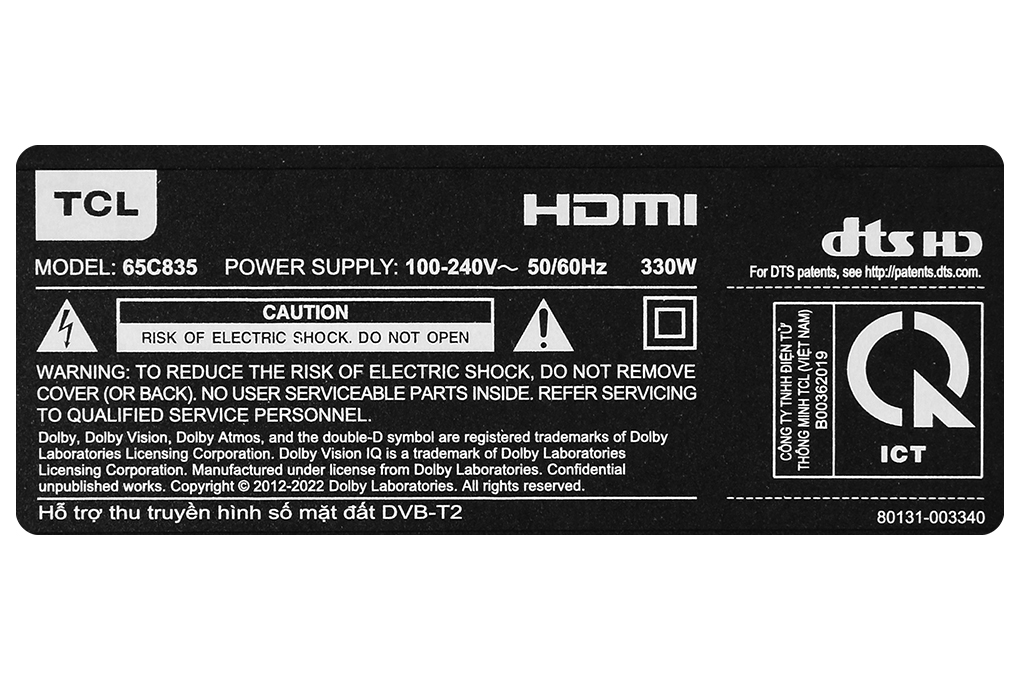 Google Tivi Mini LED TCL 4K 65 inch 65C835 Màu Đen