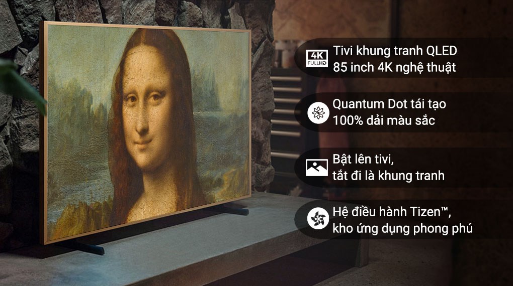 Smart Tivi Khung Tranh The Frame QLED Samsung 4K 85 inch QA85LS03B
