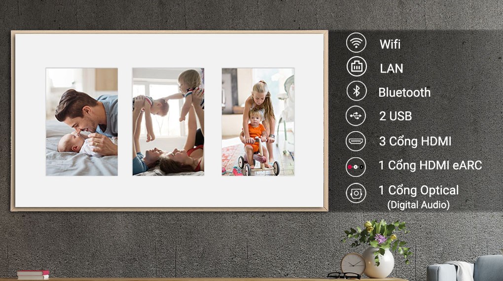 Smart Tivi Khung Tranh The Frame QLED Samsung 4K 85 inch QA85LS03B