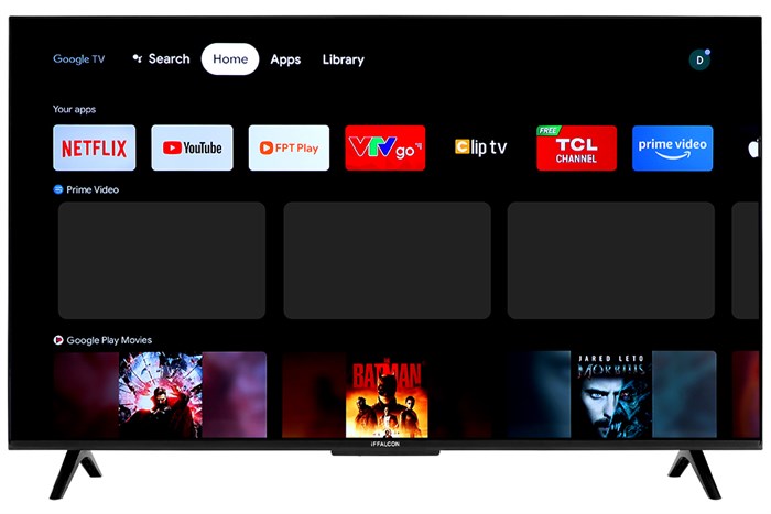 Google Tivi iFFALCON 4K 43 inch 43U62 Màu Đen