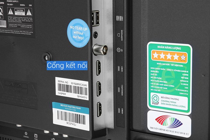 Android Tivi Casper 32 inch 32HGA510 Màu Đen