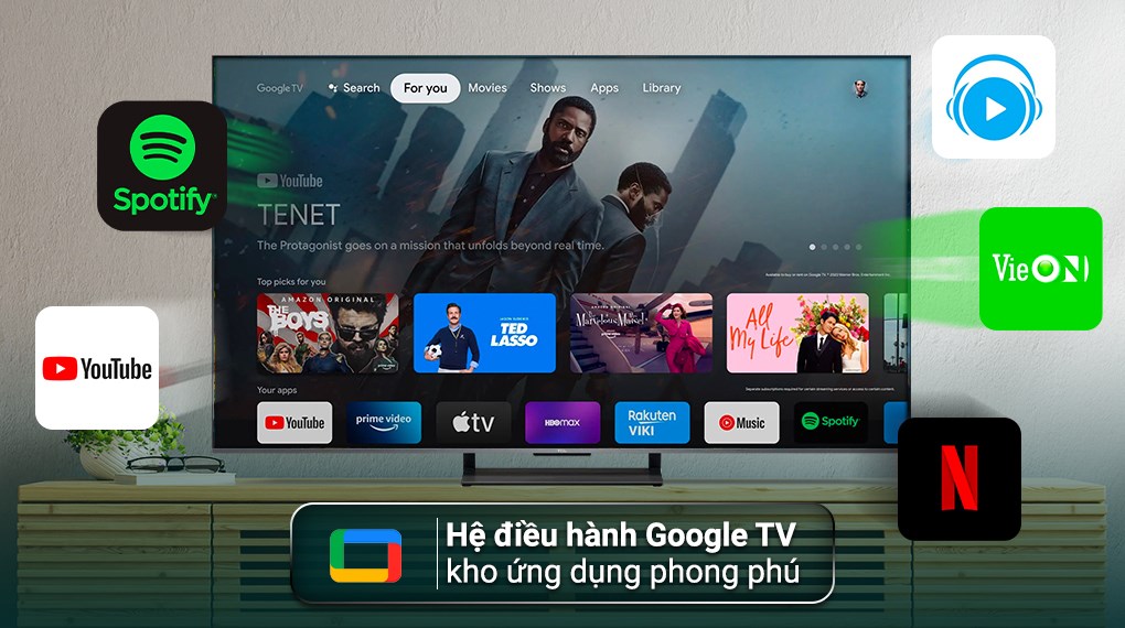 Google Tivi QLED TCL 4K 55 inch 55C735