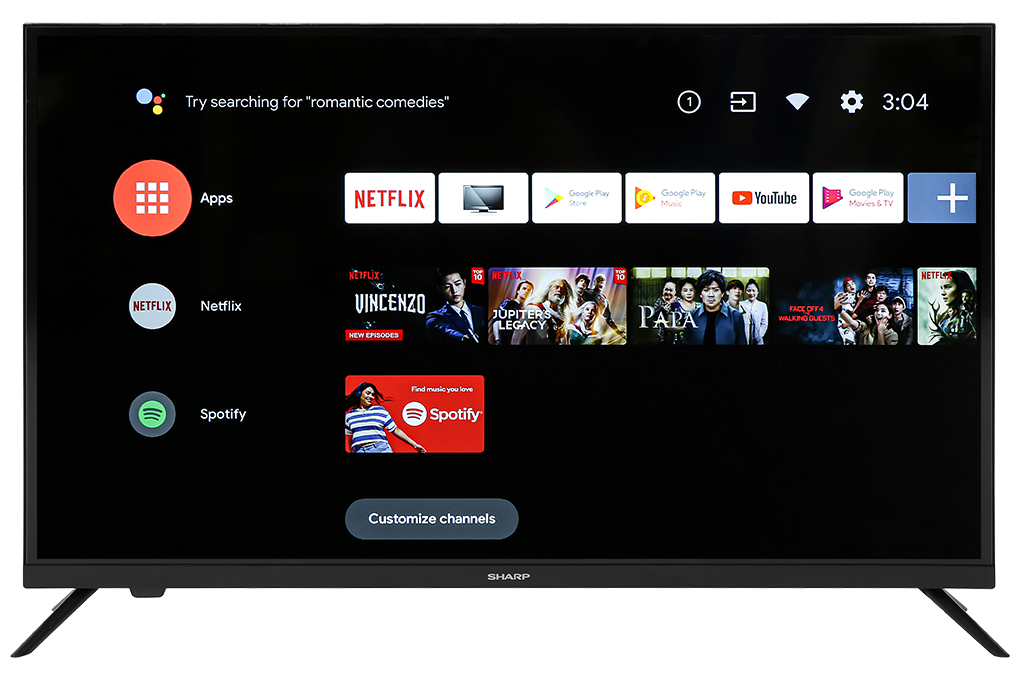 Android Tivi Sharp 32 inch 2T-C32EG2X Màu Đen