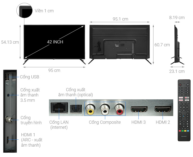 Android Tivi Sharp 42 inch 2T-C42EG2X