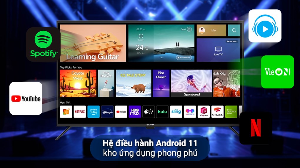 Hình ảnh Android Tivi Sharp 42 inch 2T-C42EG2X
